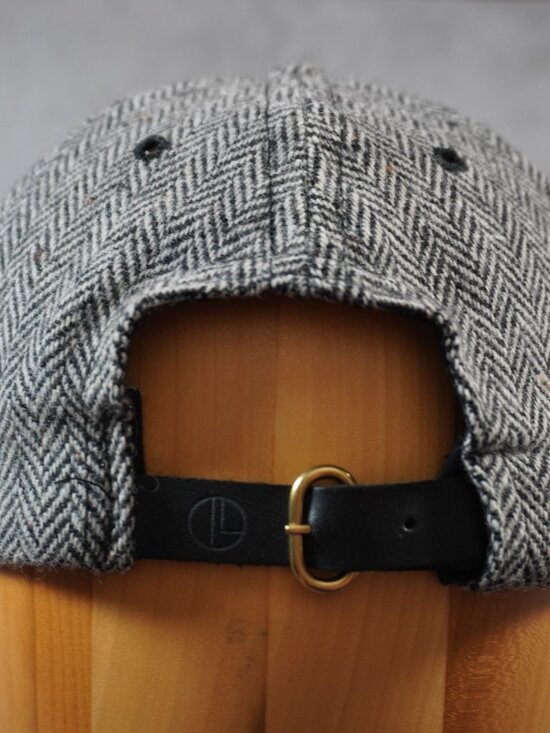 Janessa Leone Eden Hat Cap Womens One Size Gray Herringbone Wool Strap Back main image 5